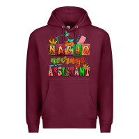 Burgundy nacho average assistant Premium Hoodie - AdoDesignShop