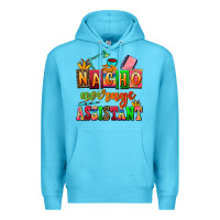 Ocean Blue nacho average assistant Premium Hoodie - AdoDesignShop
