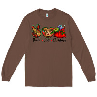 Chestnut peace love Christmas Long Sleeve Tee - BarkalooDesign