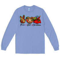 Colony Blue peace love Christmas Long Sleeve Tee - BarkalooDesign