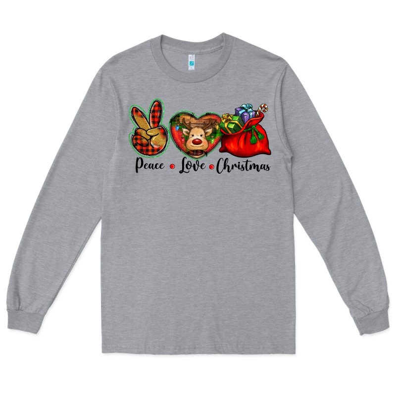 Peace Love Christmas Long Sleeve Tee by BarkalooDesign | Teevron