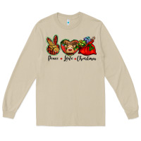Mushroom peace love Christmas Long Sleeve Tee - BarkalooDesign