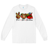 White peace love Christmas Long Sleeve Tee - BarkalooDesign