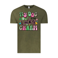 Vintage Olive my dog is my lucky charm Vintage Tee - Artiststas