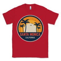 Red santa monica california Classic Tee - artisFamous