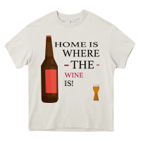 Cream HOME IS WHERE THE WINE IS Heavy Core Tee - Bettercallsaul