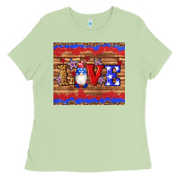 Matcha american flag gnomes love star leopard glitter Ladies Tee - Artiststas