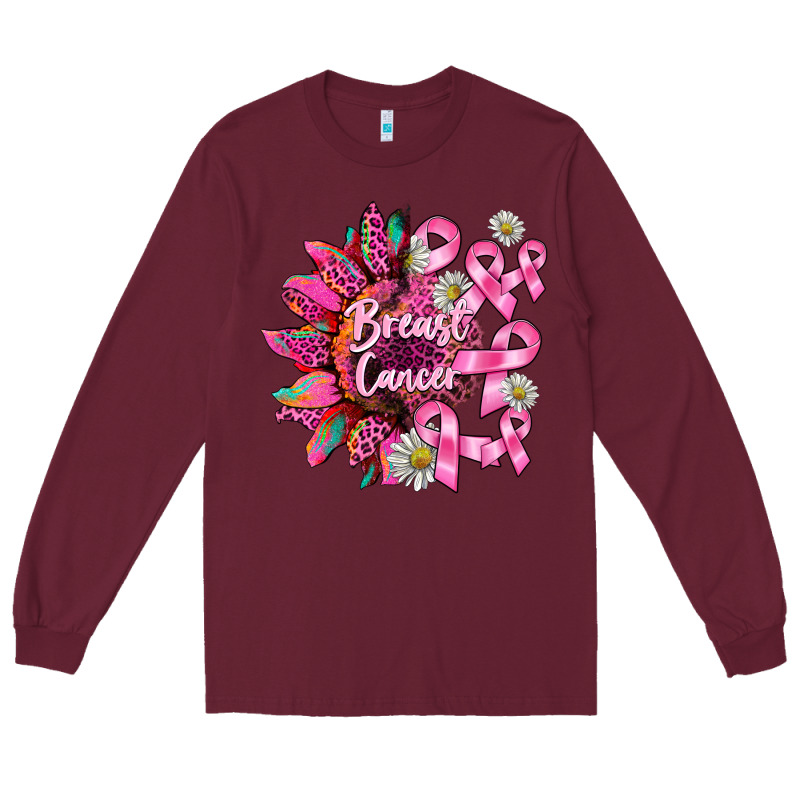 Breast Cancer Sunflower Long Sleeve Tee by BarkalooDesign | Teevron