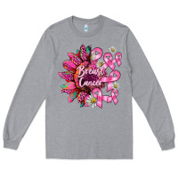 Heather Grey breast cancer sunflower Long Sleeve Tee - BarkalooDesign