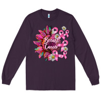Plum breast cancer sunflower Long Sleeve Tee - BarkalooDesign
