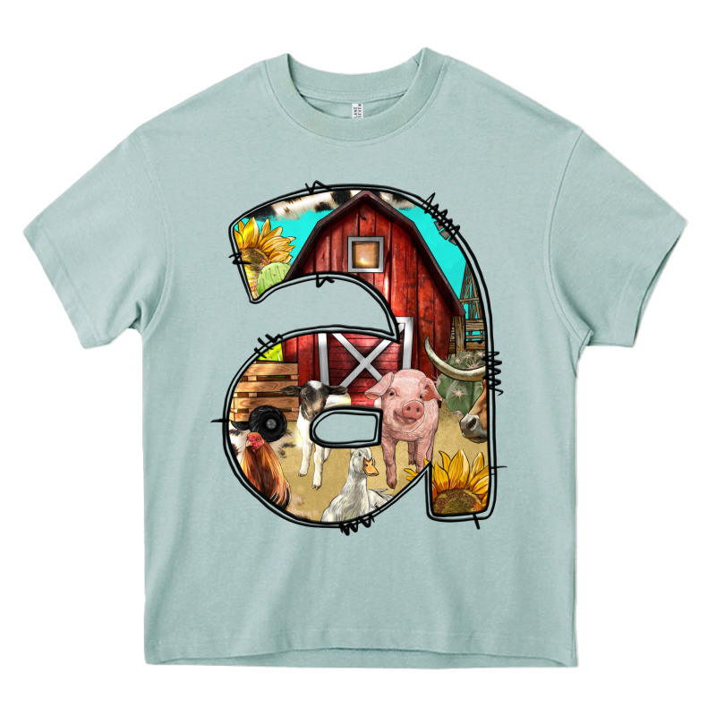 Farm Life Alphabet Lowercase Letters A Heavy Core Tee by BundleAndBundleShop | Teevron