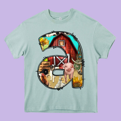 Farm Life Alphabet Lowercase Letters A Heavy Core Tee Designed By Bundleandbundleshop