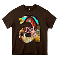 Chocolate Brown farm life alphabet lowercase letters a Heavy Core Tee - BundleAndBundleShop