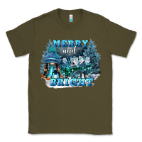 Army Green merry and bright Classic Tee - FaDigitalArtStudio