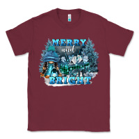 Burgundy merry and bright Classic Tee - FaDigitalArtStudio