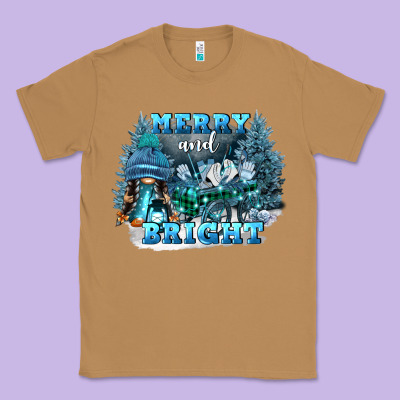 Merry And Bright Classic Tee Designed By Fadigitalartstudio