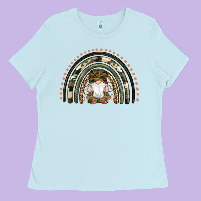 Camouflage Gnomes Rainbow Ladies Tee Designed By Artiststas