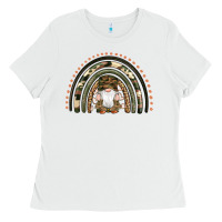 White camouflage gnomes rainbow Ladies Tee - Artiststas