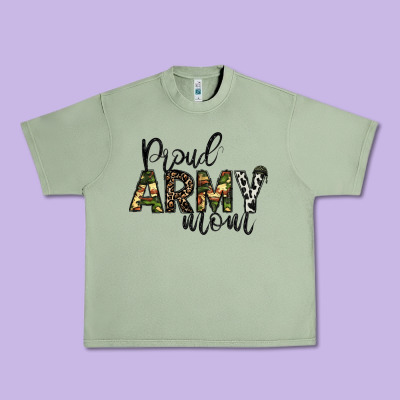 Proud Army Mom Urban Heavy Tee Designed By Cowhidedigitalart