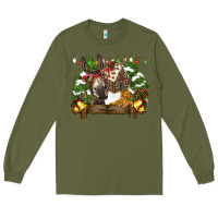 Army Green christmas donkey candy house Long Sleeve Tee - BarkalooDesign