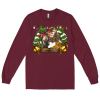 Burgundy christmas donkey candy house Long Sleeve Tee - BarkalooDesign