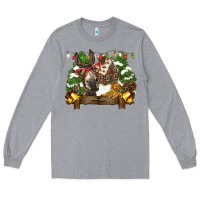 Heather Grey christmas donkey candy house Long Sleeve Tee - BarkalooDesign