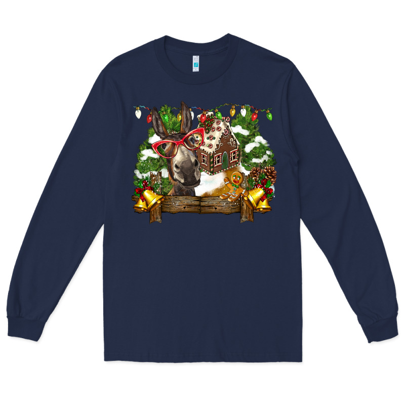 Christmas Donkey Candy House Long Sleeve Tee by BarkalooDesign | Teevron
