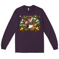 Plum christmas donkey candy house Long Sleeve Tee - BarkalooDesign