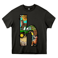 Asphalt farm life alphabet lowercase letters h Heavy Core Tee - BundleAndBundleShop