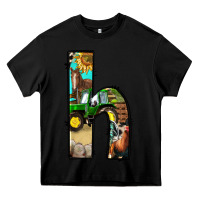 Black farm life alphabet lowercase letters h Heavy Core Tee - BundleAndBundleShop