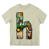 Mossy farm life alphabet lowercase letters h Heavy Core Tee - BundleAndBundleShop