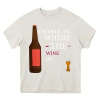 Cream HOME IS WHERE THE WINE IS Heavy Core Tee - Bettercallsaul