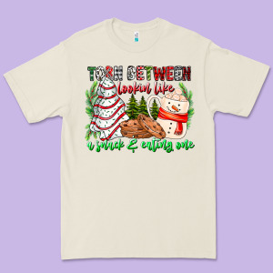 Torn Between Looking Like A Snack Eating One Premium Tee Designed By Cowhidedigitalart