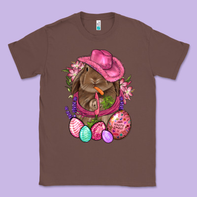 Cowboy Rabbit Easter Classic Tee Designed By Bundleandbundleshop