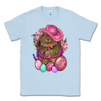 Dusty Blue Cowboy Rabbit Easter Classic Tee - BundleAndBundleShop