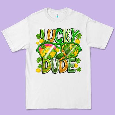 Lucky Dude Premium Tee Designed By Cowhidedigitalart