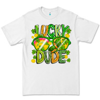 White Lucky Dude Premium Tee - CowhideDigitalArt