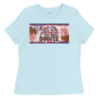 Baby Blue red white boujee Ladies Tee - Artiststas