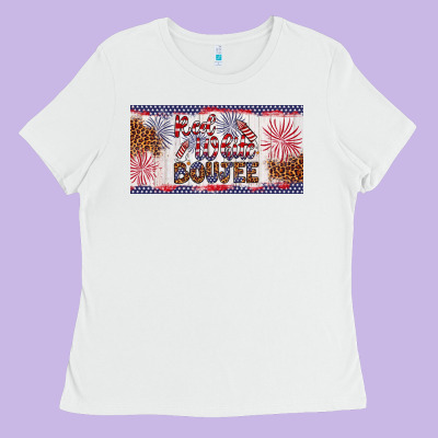 Red White Boujee Ladies Tee Designed By Artiststas