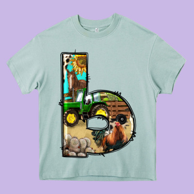Farm Life Alphabet Lowercase Letters B Heavy Core Tee Designed By Bundleandbundleshop
