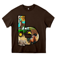 Chocolate Brown farm life alphabet lowercase letters b Heavy Core Tee - BundleAndBundleShop