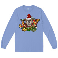 Colony Blue Christmas joy english bulldog Long Sleeve Tee - BarkalooDesign