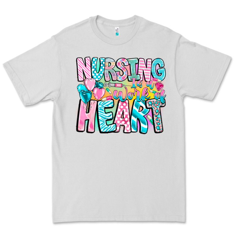 Nursing Is A Work Of Heart Premium Tee by CowhideDigitalArt | Teevron