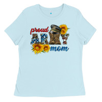 Baby Blue proud army mom Ladies Tee - Artiststas