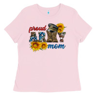 Bubblegum Pink proud army mom Ladies Tee - Artiststas