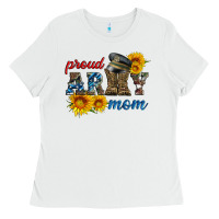 White proud army mom Ladies Tee - Artiststas