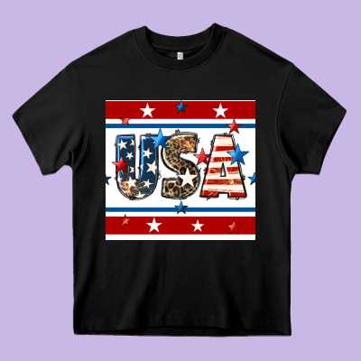 4th Of July Usa Seamless Pattern Heavy Core Tee Designed By Bundleandbundleshop