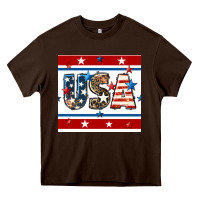 Chocolate Brown 4th of july usa seamless pattern Heavy Core Tee - BundleAndBundleShop