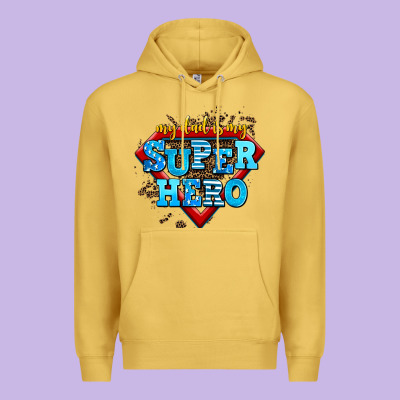 My Dad Is My Super Hero Premium Hoodie Designed By Adodesignshop