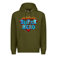 Army Green my dad is my super hero Premium Hoodie - AdoDesignShop
